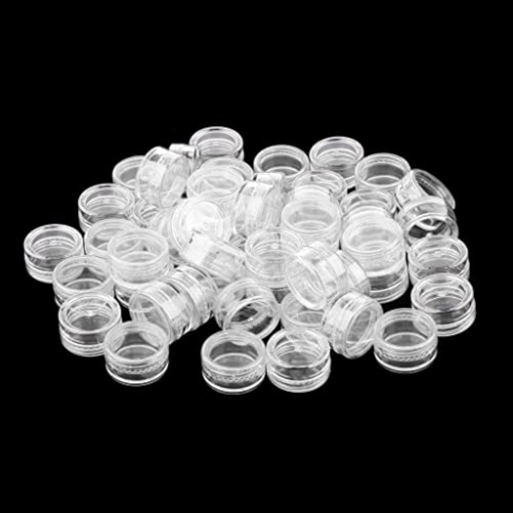 50pcs Empty Round Makeup Jar Pot Travel Cream Container Case Clear